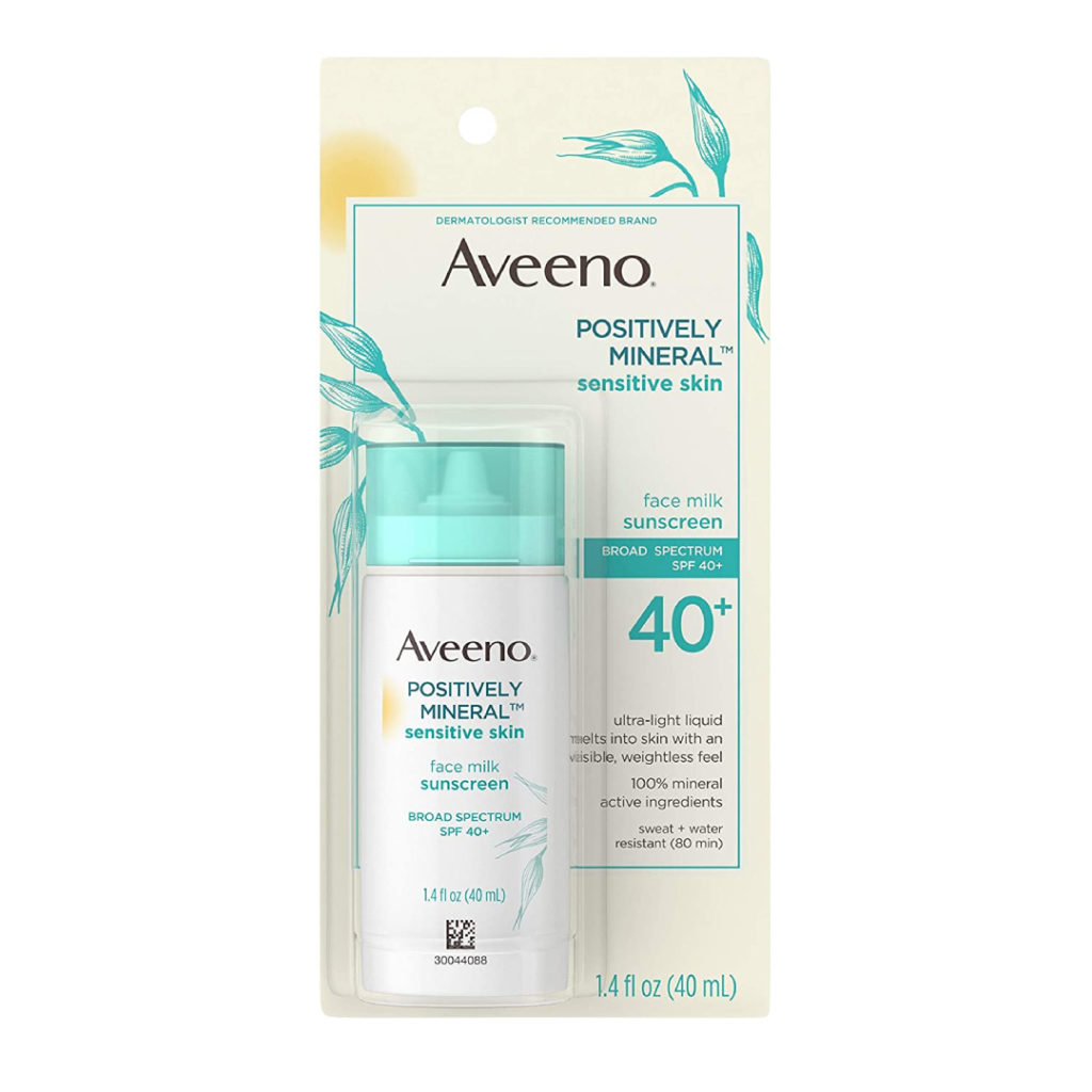 Aveeno Positively Mineral Sensitive Skin SPF 40+ Sunscreen